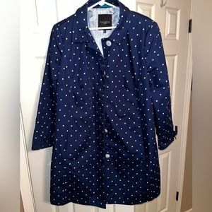Super cute spring jacket Navy with white polka dots.